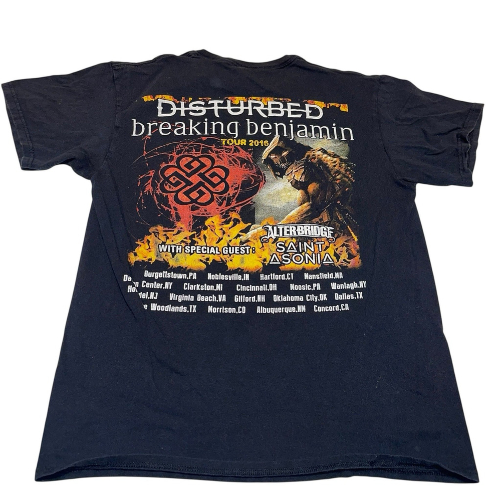 Disturbed & Breaking Benjamin 2016 Tour Graphic Tshirt Black Size Medium EUC - Picture 5 of 9